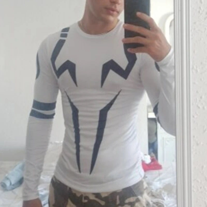 3D Print Compression Shirts for Men Athletic Quick Dry Tshirts Tops Gym Workout Fitness Undershirts Baselayers Anime Rash Guard